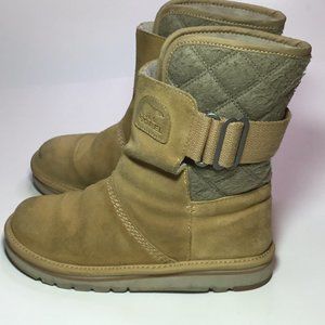 Sorel Newbie Campus Boot Suede Tan Size 6 GUC